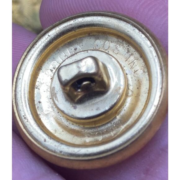 vtg Lot 8 Large 1" Military WW2 Waterbury Uniform Brass Buttons Shank Eagle Army - Picture 6 of 6